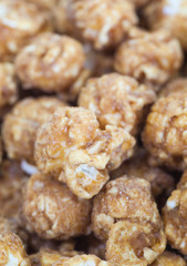 Close - up Almond and caramal popcorn