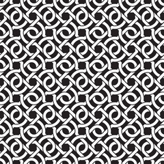Celtic chain mail. Seamless pattern of intersecting braces with swatch for filling. Fashion geometric background for web or printing design.