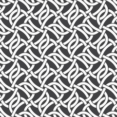 Seamless pattern of intersecting braces with swatch for filling. Celtic chain mail. Fashion geometric background for web or printing design.