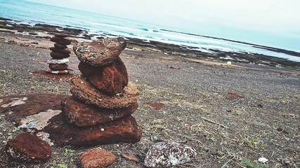 Stone Piles on the Coast