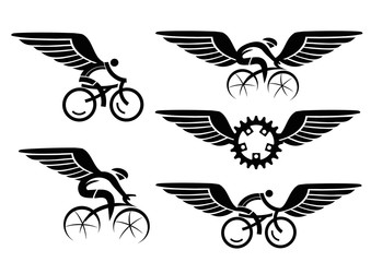 Cycling icons with wings