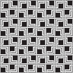 Chain mail of intersecting double squares and lines. Celtic seamless pattern with swatch for filling. Fashion background for web or printing design.