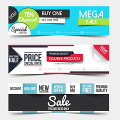 Collection of Sale Discount Styled Banners