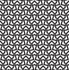 Chain mail of intersecting geometric shapes of lines. Celtic seamless pattern with swatch for filling. Fashion geometric background for web or printing design.