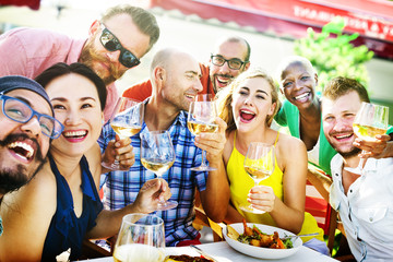 Diverse People Luncheon Outdoors Food Concept