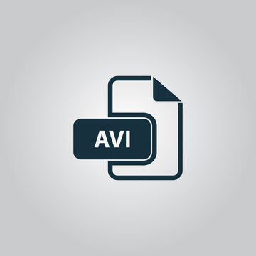AVI video file extension icon vector.