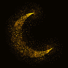 Shiny crescent moon vector illustration background. Ramadan Kareem. Perfect for your design - obrazy, fototapety, plakaty