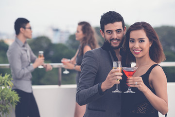 Cheerful multi-ethnic couple