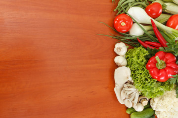 Vegetables on the kitchen table