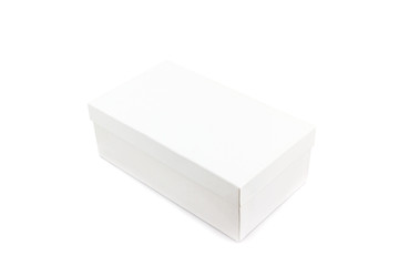 White shoe box on white background.