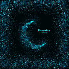 Shiny crescent moon vector illustration background. Ramadan Kareem. Perfect for your design © Katsiaryna Hatsak