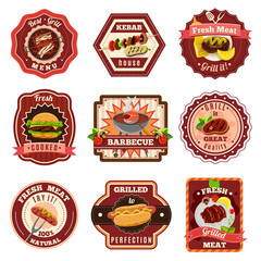 Naklejka premium Barbecue Emblems Set