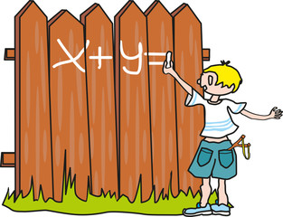 Bully-boy writes on the fence