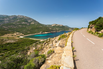 Coast road between Galeria and Calvi in Corsica