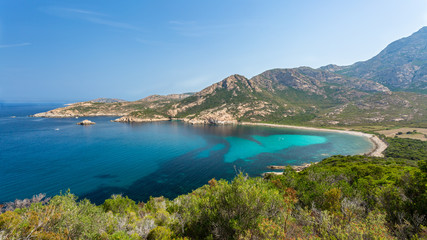 Fototapeta na wymiar Coast of Corsica between Galeria and Calvi