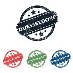 Round Duesseldorf city stamp set