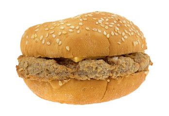 Cheeseburger on sesame seed bun