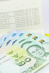 Saving Account Passbook with Thai money