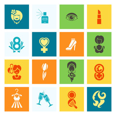 Womans Day Icon Set