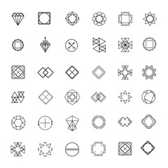 Set of sharp mistical line logos.