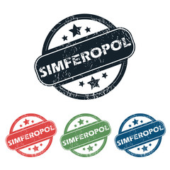 Obraz premium Round Simferopol city stamp set