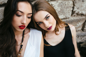 Two young beautiful girls