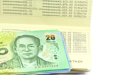 Saving Account Passbook with Thai money