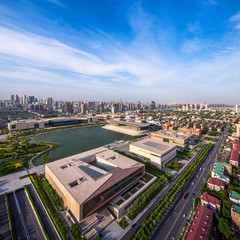 Panoramic skyline and modern buildings of tianjin