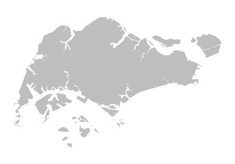 grey map of Singapore