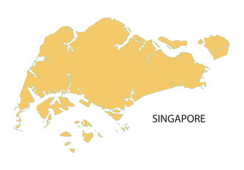 yellow map of Singapore