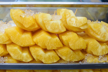 Pineapple, Tropical fruits are sold in local Market, Thailand