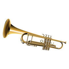 trumpet one isolated object