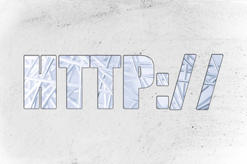 internet words, HTTP with metal web overlay