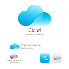 Cloud Stylish Logo Icon and Button Concept Set - 86718559