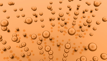 Orange abstract spheres background