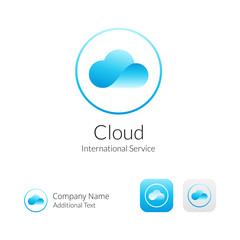 Cloud Stylish Logo Icon and Button Concept Set - 86718571
