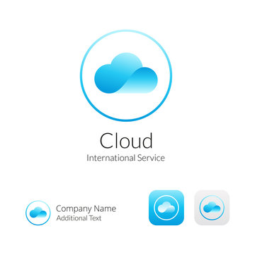 Cloud Stylish Logo Icon and Button Concept Set