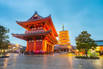Senso-ji Temple in Tokyo, Japan - obrazy, fototapety, plakaty