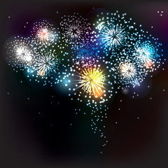 Colorful fireworks vector abstract colorful celebration background vector illustration