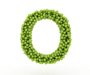 Obraz premium The letter O tennis balls on a white background.
