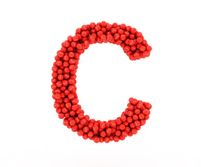 The letter C tennis balls on a white background.