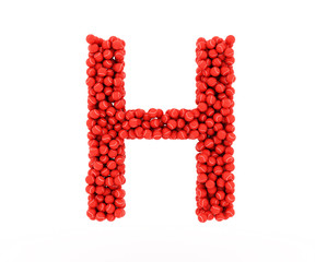 The letter H tennis balls on a white background.
