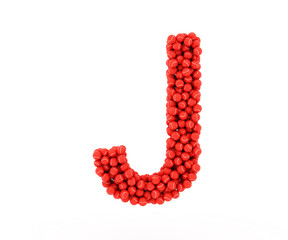 The letter J tennis balls on a white background.