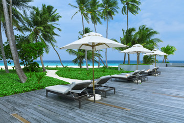 Swimming pools beach resorts, Maldives Island, Indian Ocean