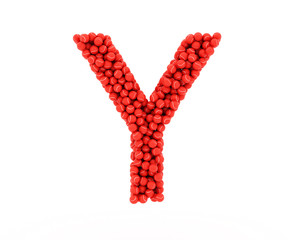 The letter Y tennis balls on a white background.