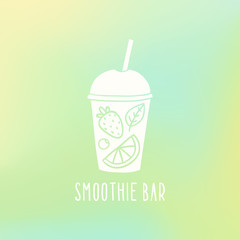Smoothie bar. Cup to go with fruits. 