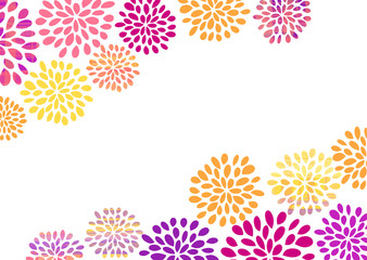 秋　菊花　カラフル　レトロ　背景