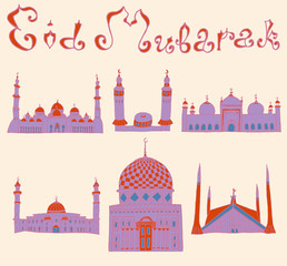 doodles of mosques