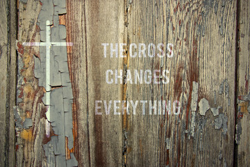 cross on old wood texture