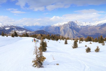 Fototapeta na wymiar Ski slope in France